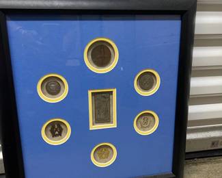 FTH355- Framed Vintage Collectible Coins