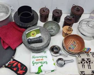 FTH210 - Motar, Pestle And Assorted Kitchenware