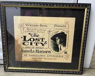 FTH151- Vintage 1920 The Lost City Of The African Jungles Movie Poster 