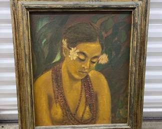 FTH312 Framed Original "Tahiti" Painting By Paul Engdahl