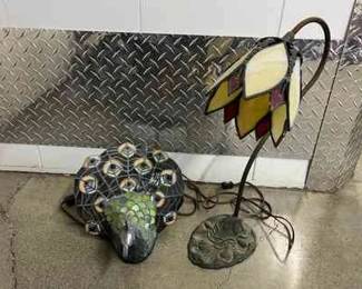 FTH346- (2) Stained Glass Lamps