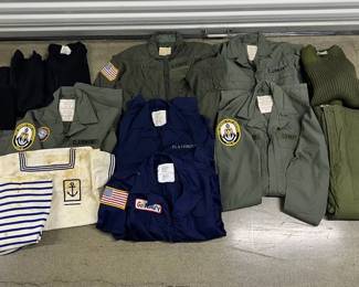 FTH489- Assorted Vintage Military Jumpsuits & Woolen Sweaters