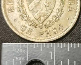 FTH409 - 1932 Cuba One Peso Coin