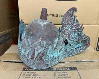 FTH127 Asian Copper Helmet, Howard Miller Mantel Clock, Moroccan Wooden Bowl & More!