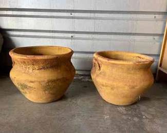 FTH382- (2) Pottery Planter Pots