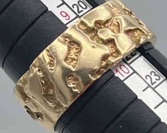 FTH701-Gentleman's 14k Gold Nugget Ring