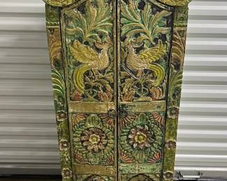 FTH464- Vintage Ornate Wooden Balinese Cabinet