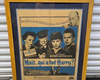 FTH289 Framed French Alfred Hitchcock Movie Poster