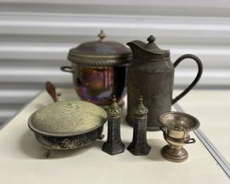 FTH084- Assorted Silver Plated & (1) Silver Weighted Items