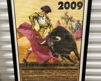 FTH318 Large Framed Plaza De Toros De Pamplona Poster