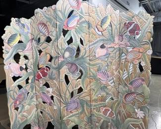 FTH435- Wooden Tropical Themed Room Divider