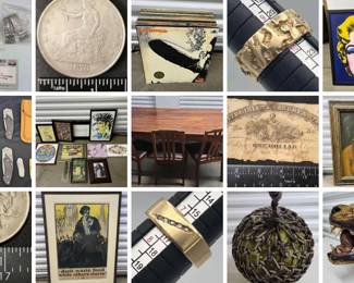 FINE TREASURES IN HAWAII KAI CTBids Online Auction • Bidding Ends 12/20/23 • Pickup 12/22 & 12/23
Large and extensive estate of a worldwide traveler & explorer including one of a kind fine art, rare coins & bills, fine gold jewelry, hardwood furniture including Koa, vintage movie memorabilia - framed posters, photos, tv scripts & more, taxidermy, collectible books, paper & photo ephemera, unique collectibles, household goods, unique decor and much, much more! What TREASURES will you find? Check back often as new lots will be listed daily!