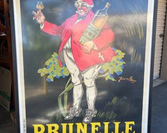 FTH377- Large Framed French Wine Advertising Poster 