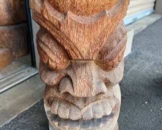FTH392- Carved Wooden Tiki Statue