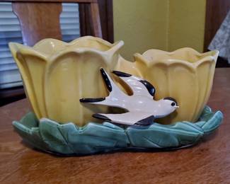 Vintage 1949 McCoy Double Flower Planter
