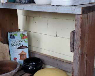 Vintage Industrial  Waste Receptacle Trash Can Flip Top Lid