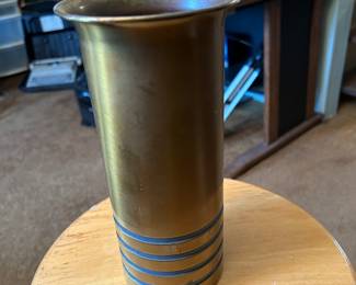 Brass Vase by Walter von Nessen for Chase signed 