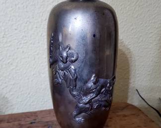 embossed Asian vase