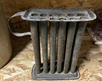 Primitive Antique Tin 12 Taper Candle Mold