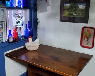 Solid wood trestle table