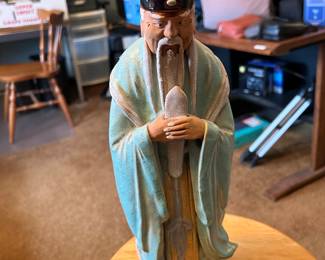 Antique Late 19th/Early 20th Century Chinese Shiwan Ware Mudman Pottery 14” Figurine 