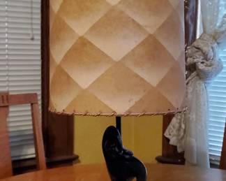 Black Figurative Table Lamp by F.A.I.P, 1950s