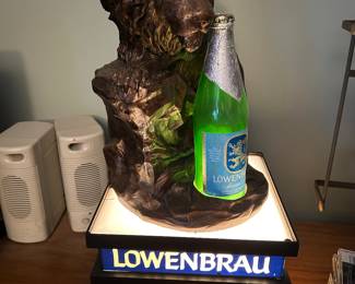 Vintage Lowenbrau Beer Lighted Bottle Display Sign