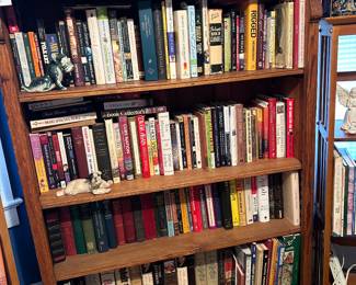 Large Carved Oak Open Bookcase
