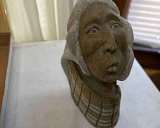 Vintage Ben Henry Six Nations Ont. Canada 1990 Carved Soapstone Man 