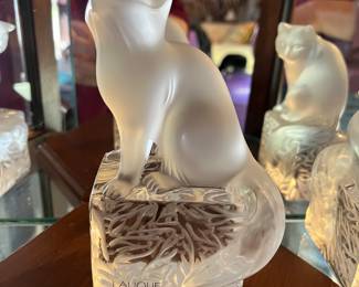 Lalique Cat Sculpture