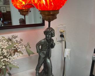 Love this ball of fire antique lamp. It's even cooler in person.