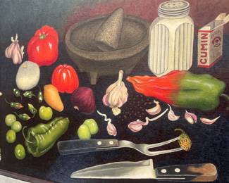 Mid Century painting. love. Original.