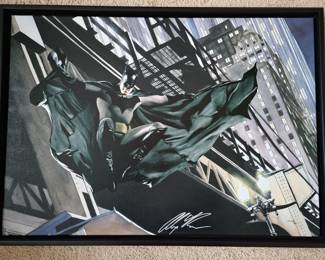 Batman Descent on Gotham Giclee on Canvas
