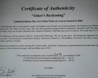 Joker's Reckoning Giclee on Canvas