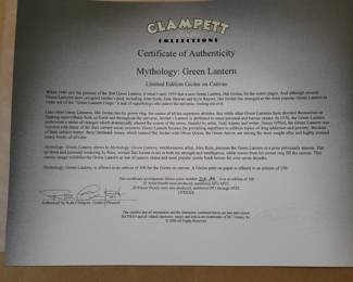 Green Lantern Mythology Giclee on Canvas