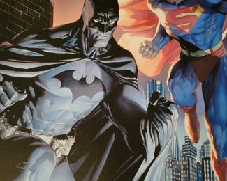 Legendary Heroes Batman & Superman Giclee on Canvas