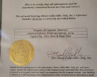 Captain America - Origins of Captain America LE on Canvas