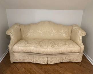 Custom sofa covered in scalamandre silk fabric; $700