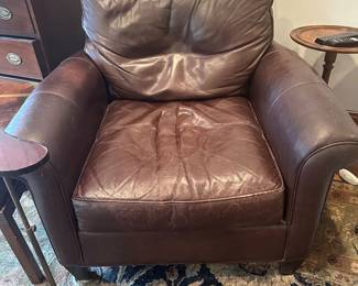 Crate and Barrel leather chairs (2); 250 each; $500  for the pair 
