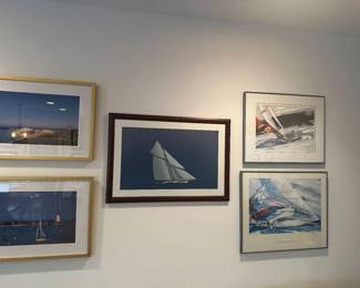 Assorted nautical prints; some signed. Best offer/individually priced 