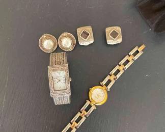 Small Bundle Of Womens Clip On Earrings  Watches