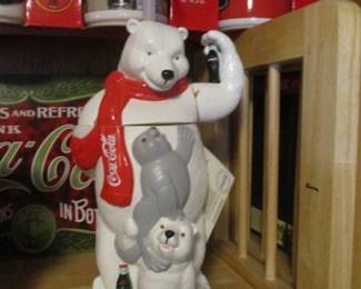 Vtg Coca-Cola Collectible Insulated Cup Polar Bear Seal & Baby Cub with Straw