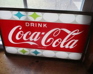 Vintage Coca Cola Glass Sign