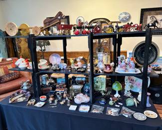 Tea Set, Cast iron items, brass items, Decor, etc.