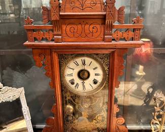 Antique Wood Mantle Clock