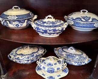 Blue and White China Serving Pieces