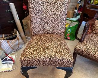 Claw Foot Leopard Print Chair