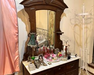 Marble top Chest/Vanity with Mirror