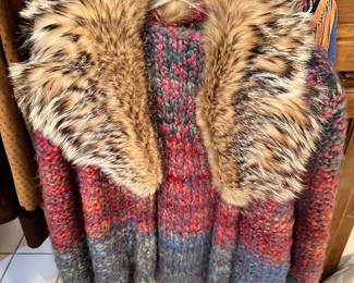 Handmade Fur collared sweater