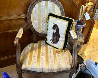 Antique Chair, Needlepoint pillow